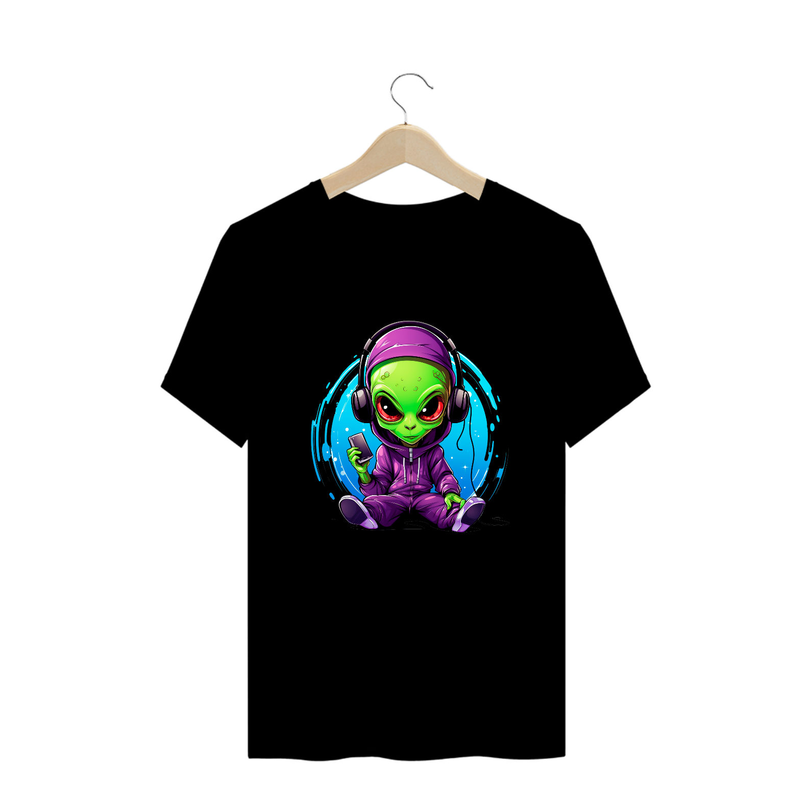 Camiseta T-shirt Plus Size Alien Headphone