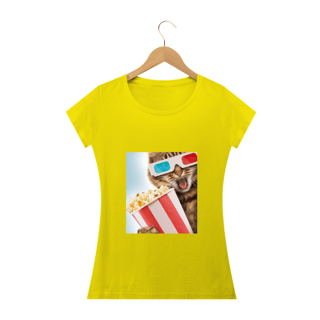 Nome do produto Camiseta Feminina Gato 3D