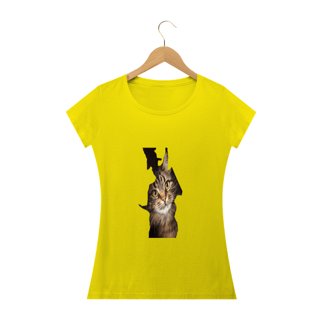Nome do produto Camiseta Feminina Gato na Parede
