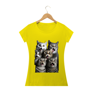 Nome do produto Camiseta Femininina Gatos Assustados