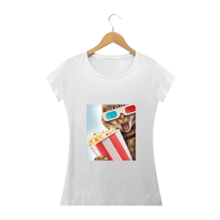 Nome do produto Camiseta Feminina Gato 3D