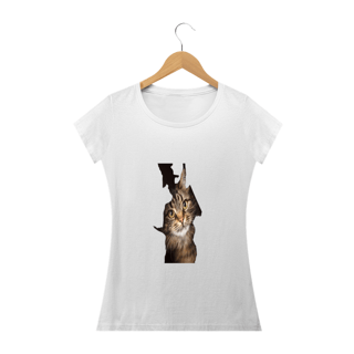 Nome do produto Camiseta Feminina Gato na Parede