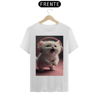 Nome do produto Gato Branco Fone Rosa