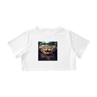 Nome do produto Camiseta Cropped Gato com Fone