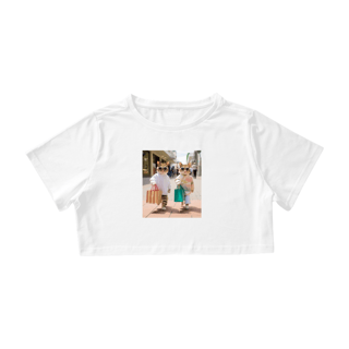 Nome do produto Camiseta Cropped Gatos Fazendo Compras