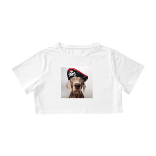 Nome do produto Camiseta Cropped Cachorro Pirata
