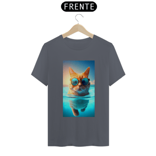 Nome do produto Camiseta Masculina Gato De Óculos Nadando