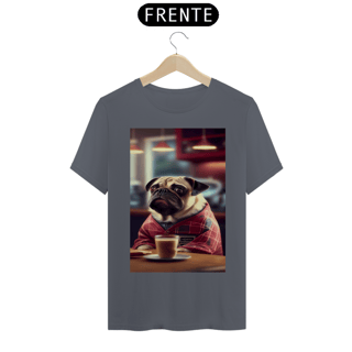 Nome do produto Camiseta Pug tomando Café