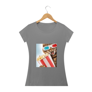 Nome do produto Camiseta Feminina Gato 3D