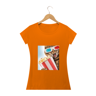 Nome do produto Camiseta Feminina Gato 3D