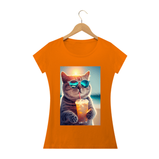 Nome do produto Gato Com Óculos de Sol Tomando Suco