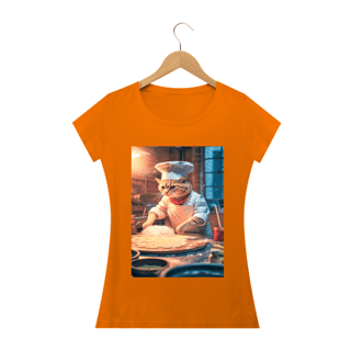 Nome do produto Camiseta Feminina Gato Fazendo Pizza