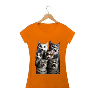 Nome do produto Camiseta Femininina Gatos Assustados