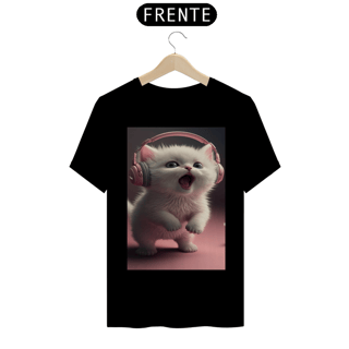 Nome do produto Gato Branco Fone Rosa