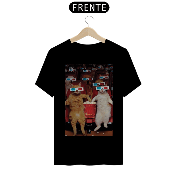 Camiseta Gatos com Óculos 3D