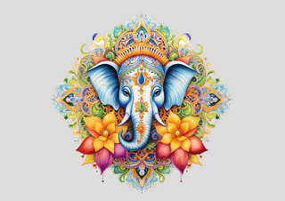 Pôster Paisagem Elefante