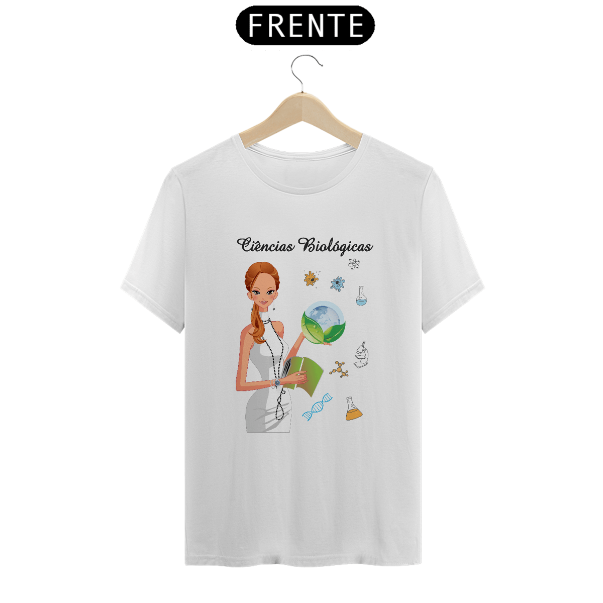 Nome do produto: Camiseta Fem Profissões Ciências Biológicas