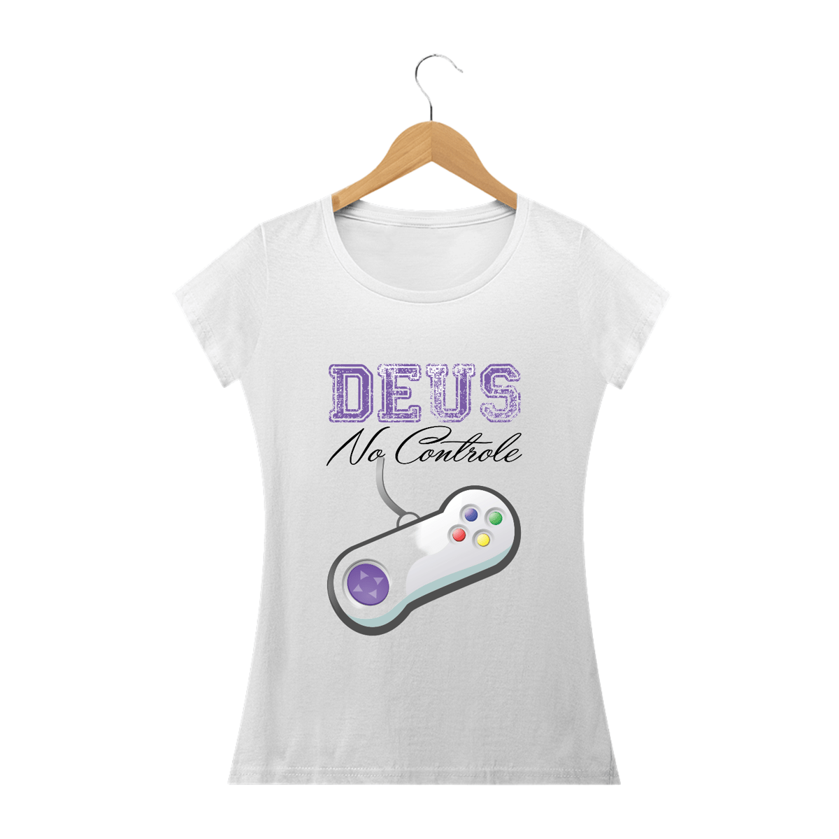 Nome do produto: Camisa Feminina Deus no Controle - Várias Cores