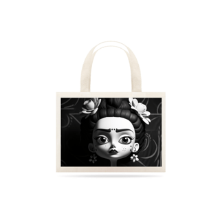 Nome do produto Ecobag frida white and black 