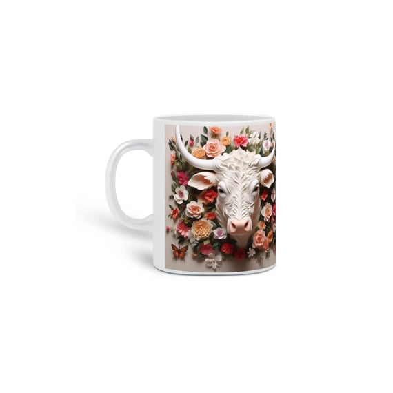 caneca touro rosa 