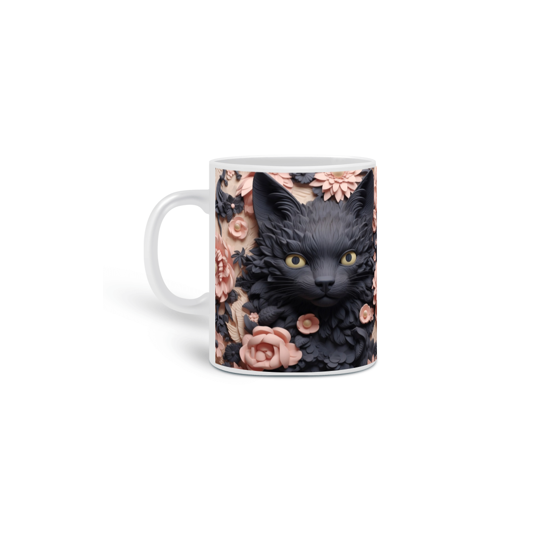 Nome do produto: Gato-Negro-flores