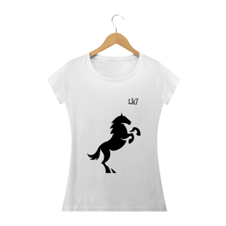 Camisa feminina baby long - cavalo LK7
