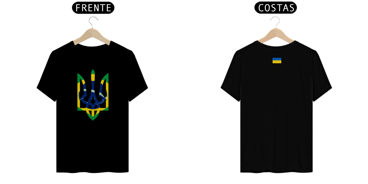 Nome do produto: Camisa Tryzub Ucrânia-Brasil