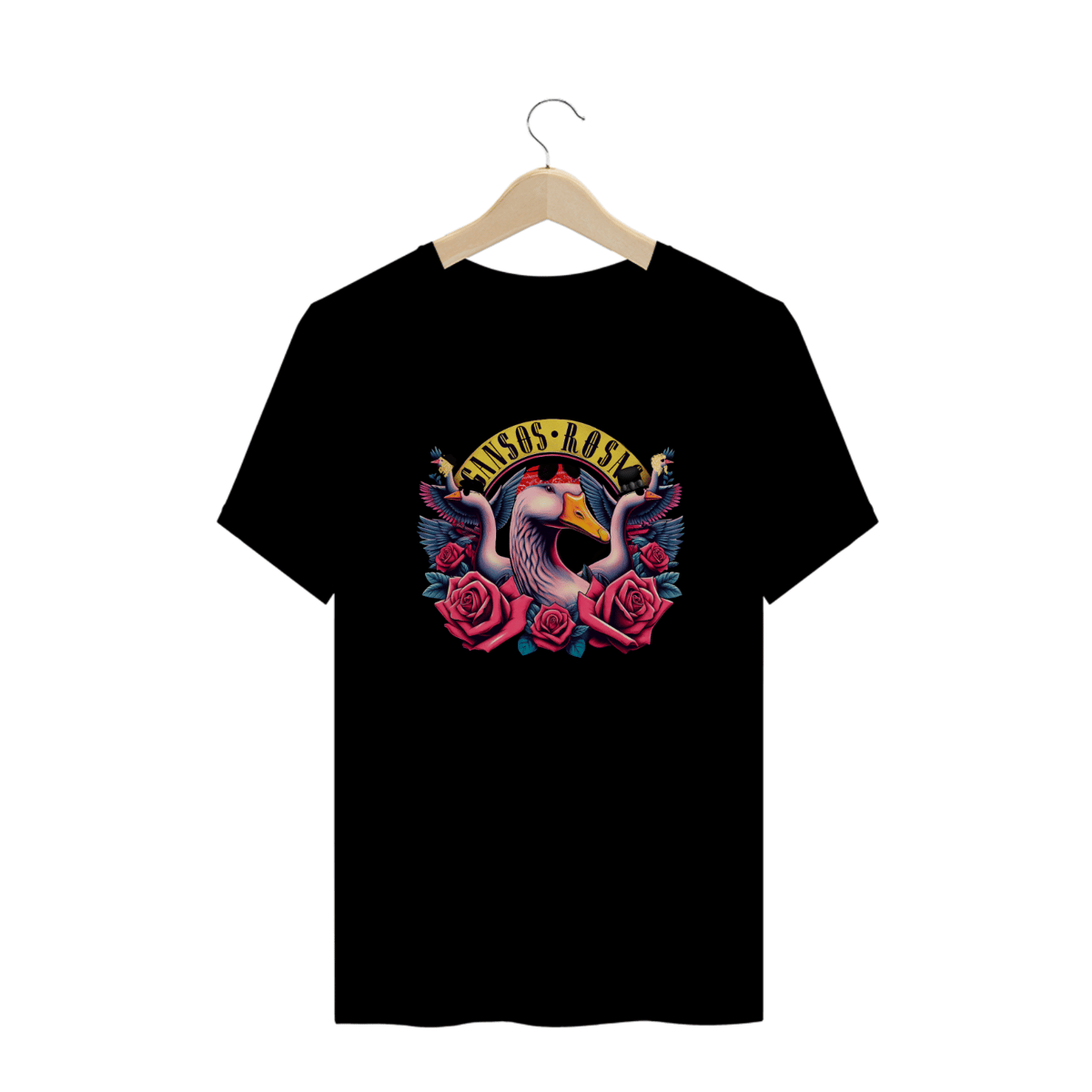 Nome do produto: Camiseta Gansos Rosas Plus Size