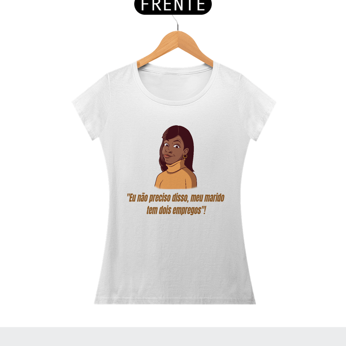 Nome do produto: CAMISETA ROCHELLE - MEU MARIDO TEM DOIS