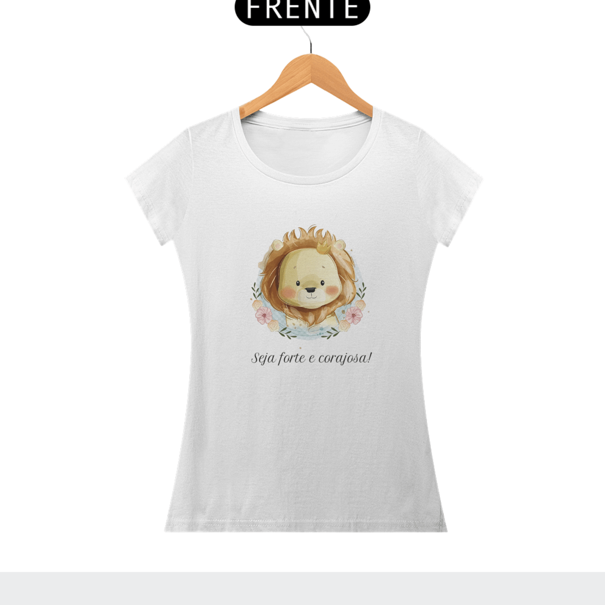 Nome do produto: CAMISETA LEÃOZINHO - SEJA CORAJOSA