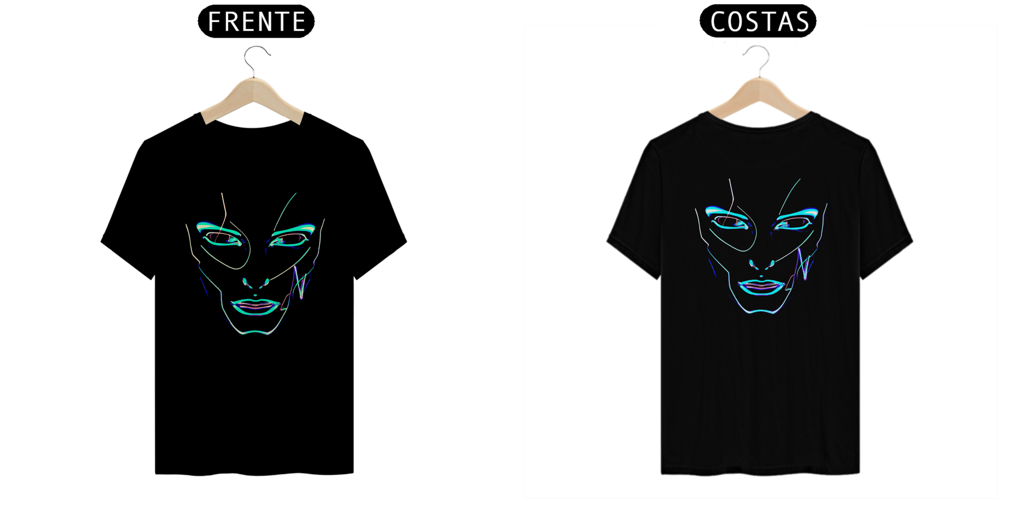 Camiseta rosto neon - T-Shirt Quality