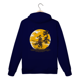 Nome do produto Moletom Canguru “Luar do Ronin” – Estilo Samurai Dark