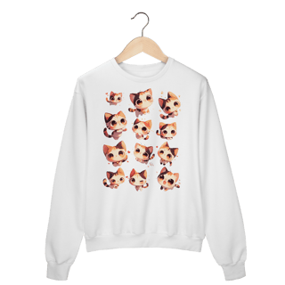 Nome do produto Moletom Gatinhos Kawaii – Doçura em cada ponto!