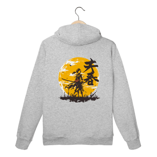 Nome do produto Moletom Canguru “Luar do Ronin” – Estilo Samurai Dark