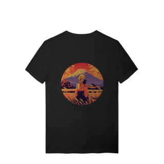 Nome do produto Camiseta “Montanha da Serenidade” – Estilo Oriental com Gato Preto
