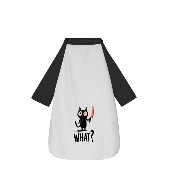 Camiseta Pet “What?” – Gato Psicótico Edition