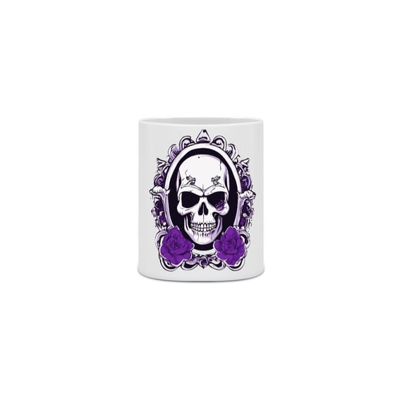 Caneca simples Caveira Violeta