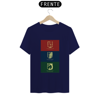 Nome do produto Camiseta T-Shirt Classic Unissex / Attack On Titan Shields Atot