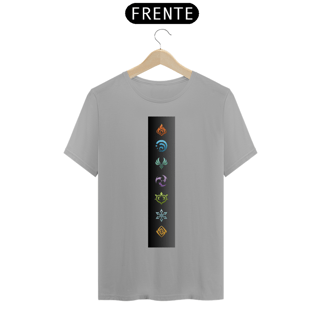 Nome do produto Camiseta T-Shirt Classic Unissex / Genshin Impact Simbolos