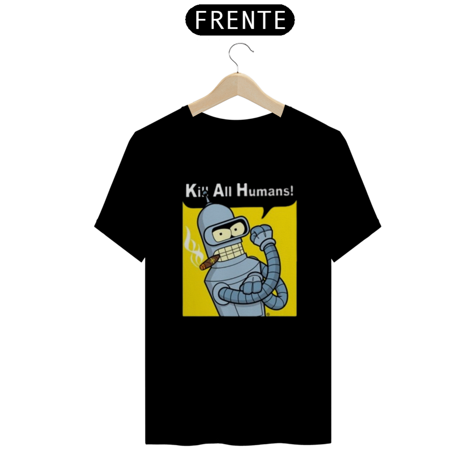 Camiseta T-Shirt Classic Unissex / Bender Kill Aos Humanos / Futurama