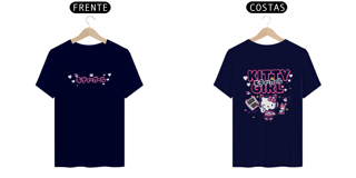 Nome do produto Camiseta frente e verso Kitty Girl - dark colors