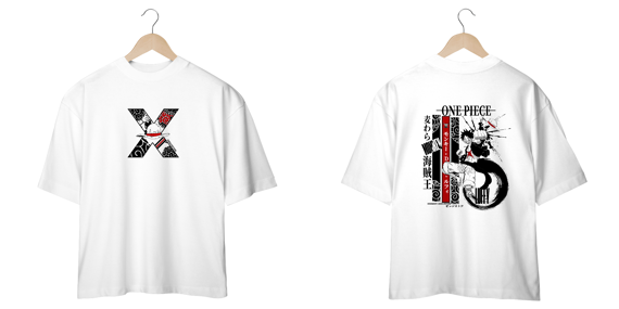 Oversize One Piece frente e verso - Monkey D Luffy