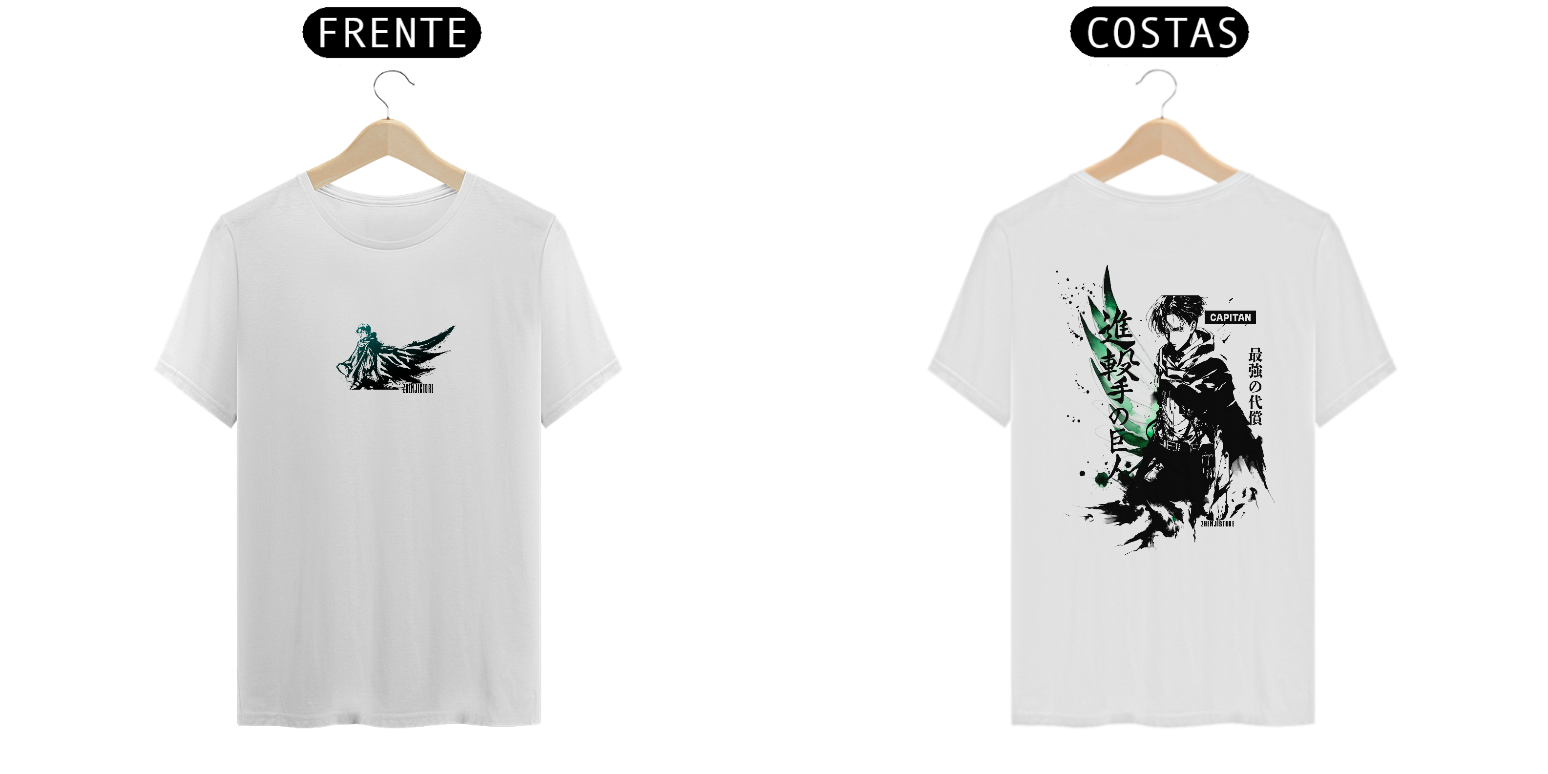 Camiseta frente e verso Capitan Levi
