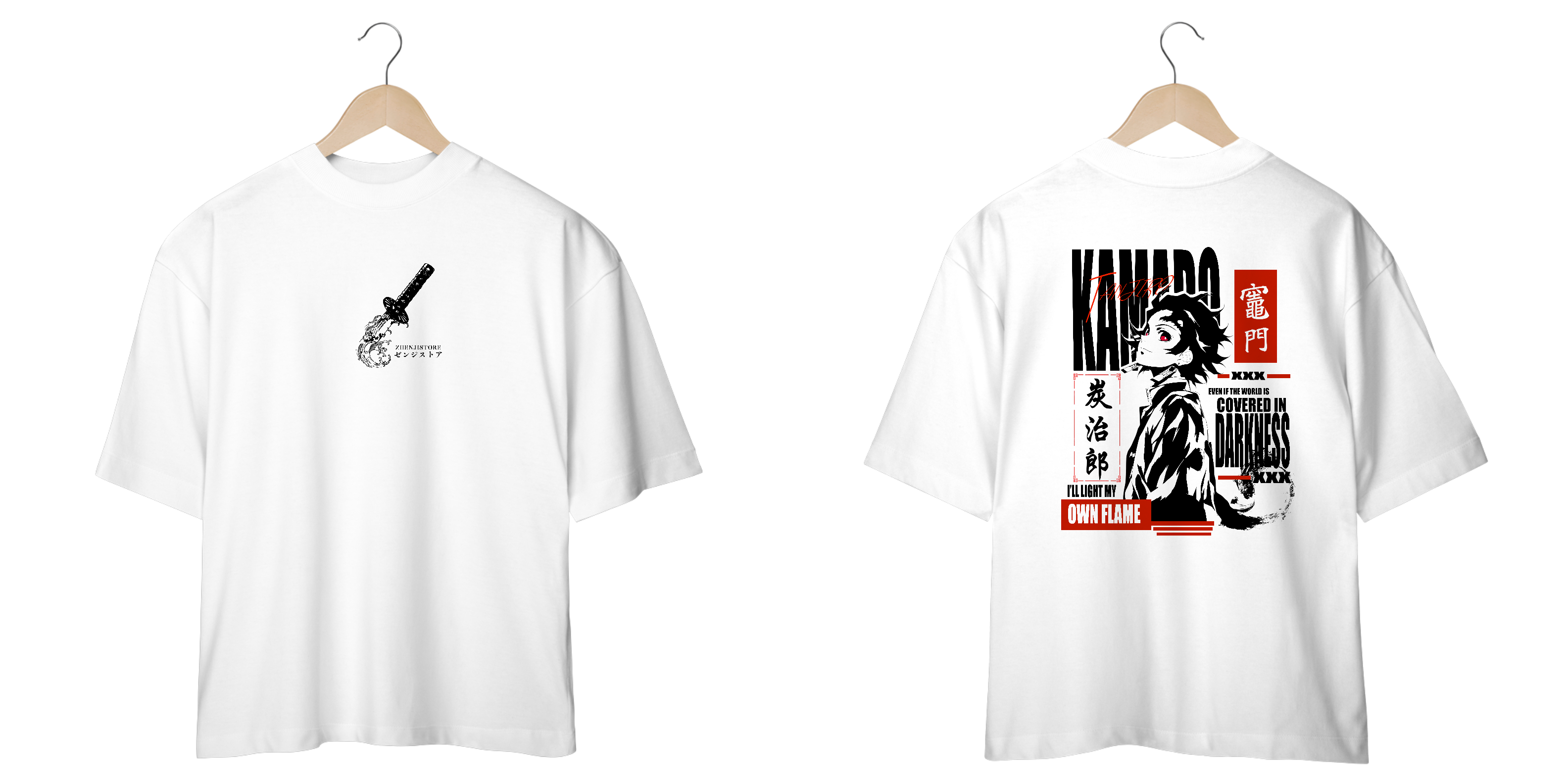 Oversize frente e verso Tanjiro slayer 