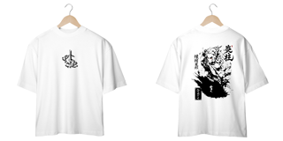 Oversize frente e verso Rengoku pilar de fogo