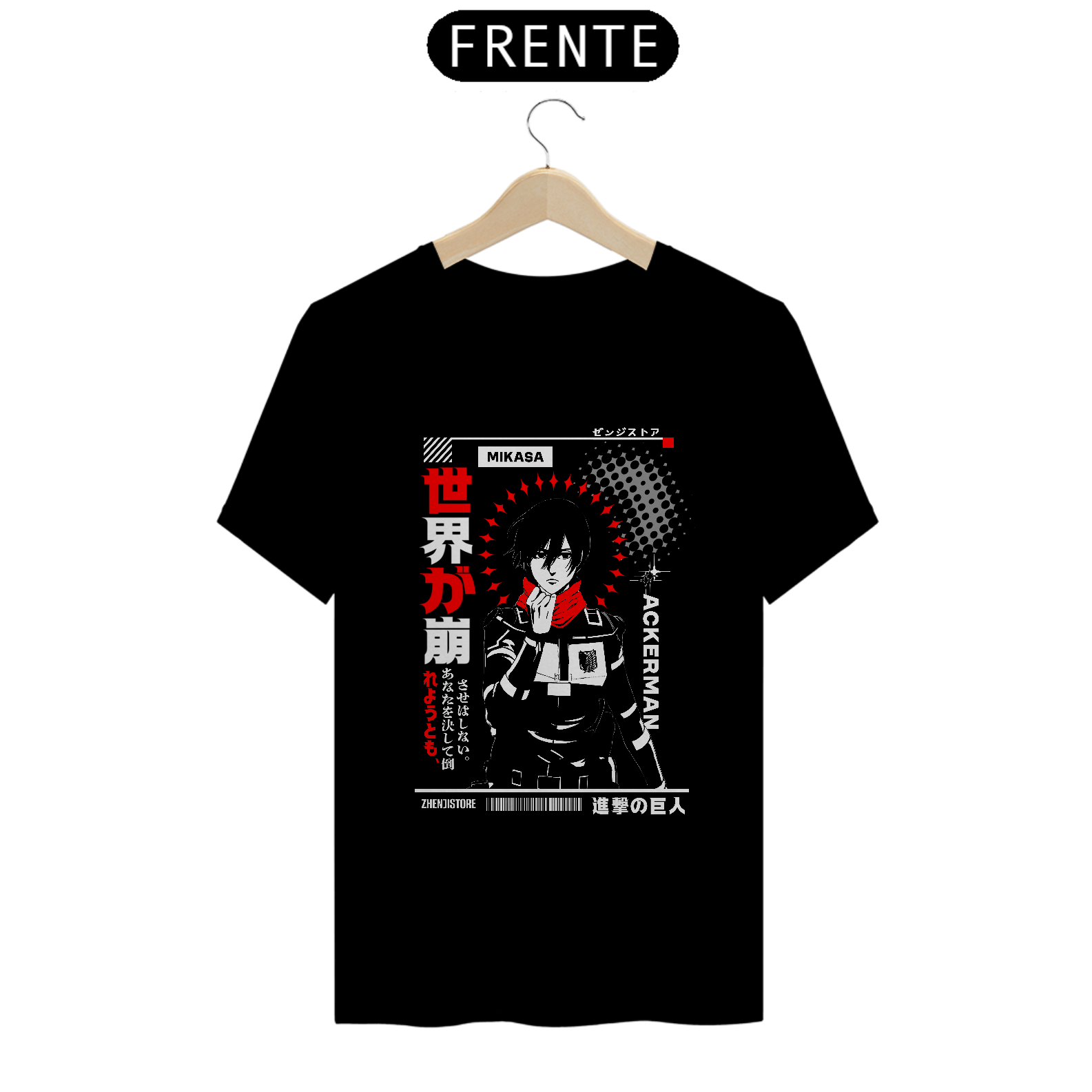 Camiseta Shingeki no Kyojin - Mikasa dark colors
