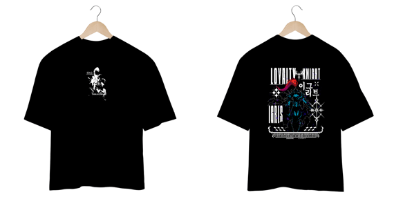 Oversize Solo Leveling frente e verso - Igris dark colors