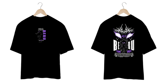 Oversize Solo Leveling frente e verso - Beru dark colors