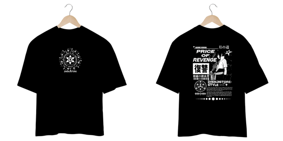 Oversize Naruto frente e verso - Sasuke Uchiha Dark Colors