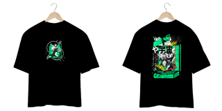 Oversize Dandadan frente e verso - dark colors